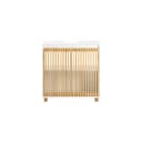 SoBuy Waschbeckenunterschrank BZR125 Badezimmerschrank Weiß-Natur Bild 1