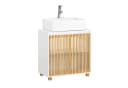 SoBuy Waschbeckenunterschrank BZR125 Badezimmerschrank Weiß-Natur Bild 3