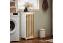SoBuy Wäscheschrank BZR126 Weiß-Natur mit Wäschesack Bild 2