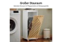 SoBuy Wäscheschrank BZR126 Weiß-Natur mit Wäschesack Bild 4
