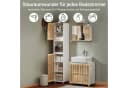 SoBuy Hochschrank BZR127 Weiß-Natur Bambus Badregal Bild 4