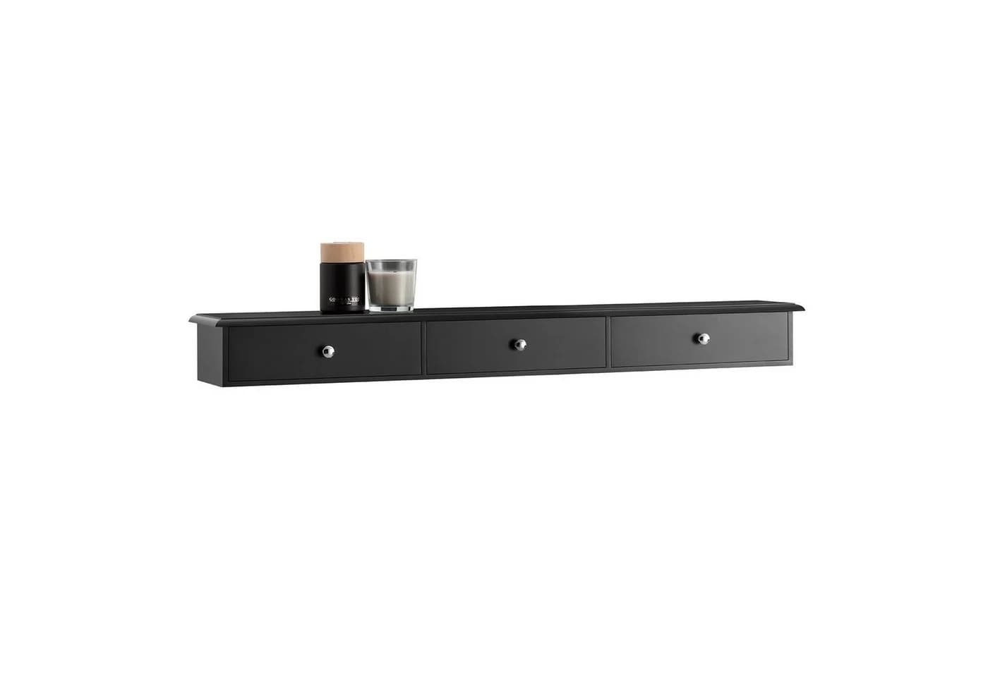 SoBuy Hängeschrank FRG43 Wandschrank mit Schubladen Weiß/Schwarz - Bild 3