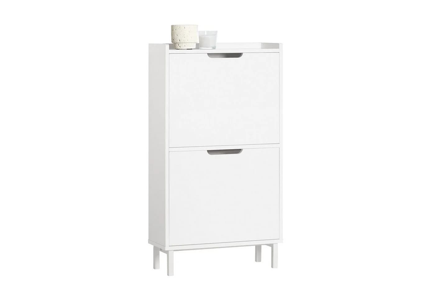 SoBuy Schuhkipper FSR151 Kommode Hoch Flurschrank für Diele Flur Platzsparend Schuhschrank mit Klappen Schuhregal schmal Schuhkommode Schuhablage - Bild 3