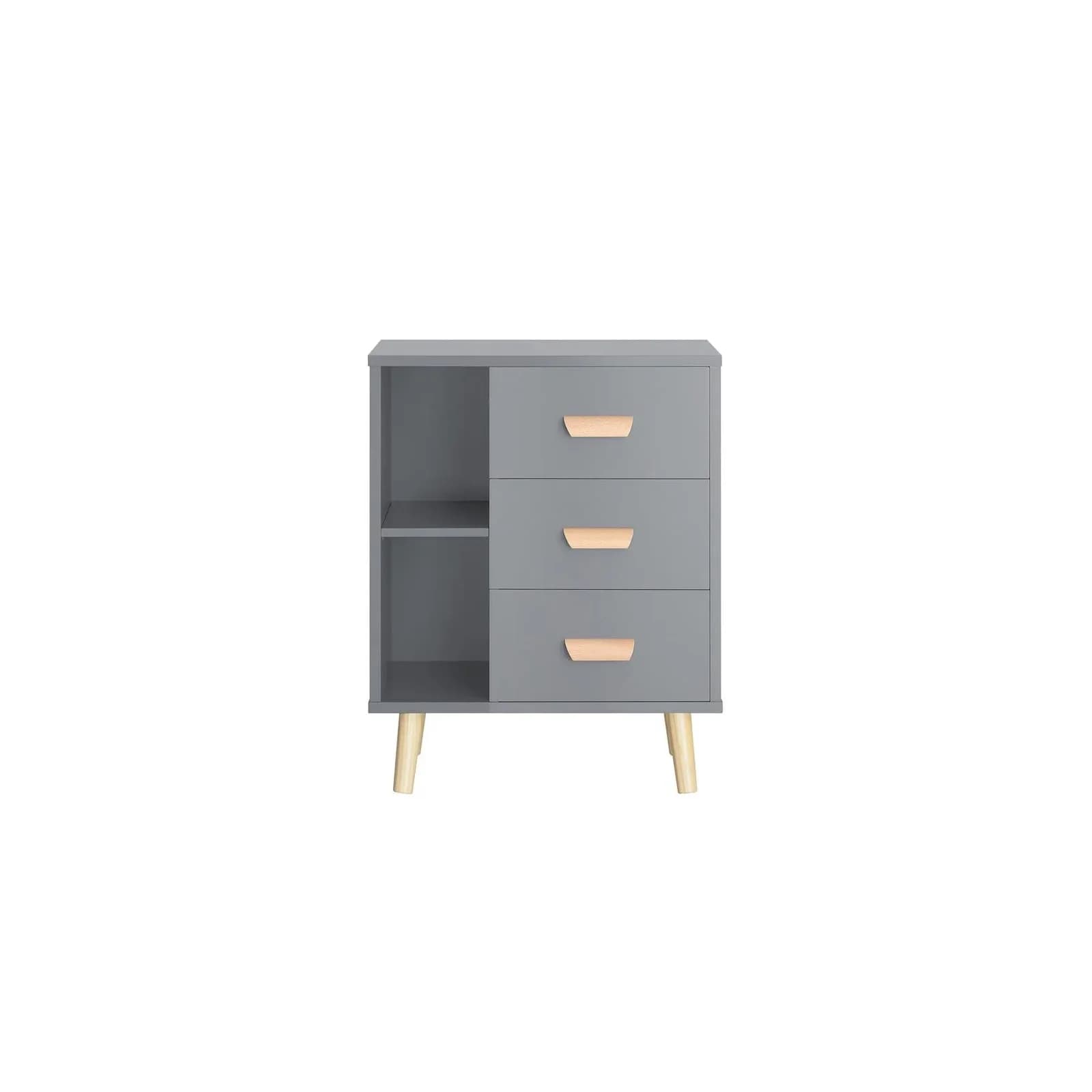 SoBuy Nachttisch FBT95 mit 3 Schubladen und 2 Fächern Modern