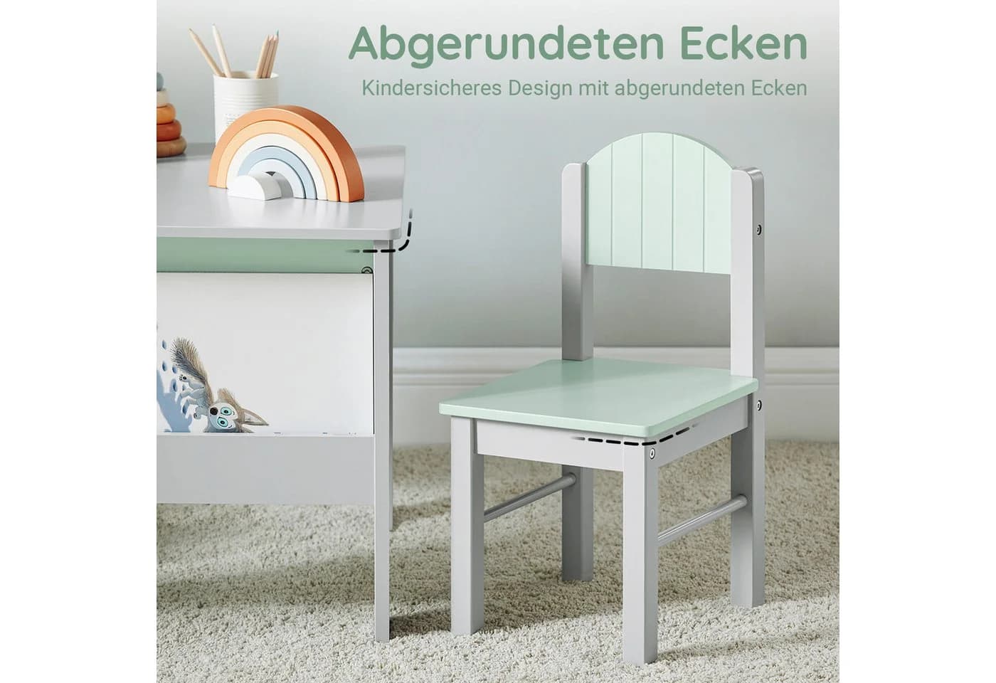 SoBuy Kindersitzgruppe KMB88, Kindertisch mit Stühlen Kinder Tisch Stuhl Set Maltisch Sitzgruppe - Bild 5