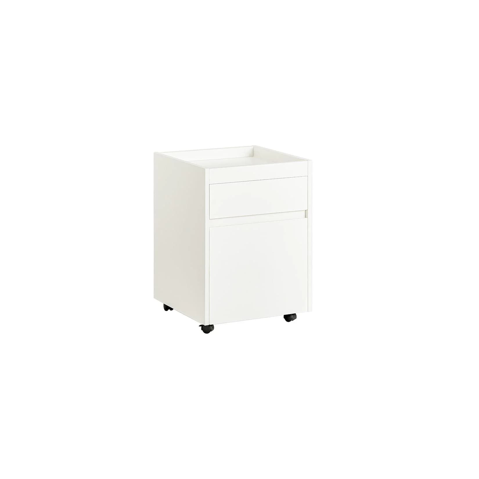SoBuy Aktenschrank FBT121 Rollcontainer Weiß Modern