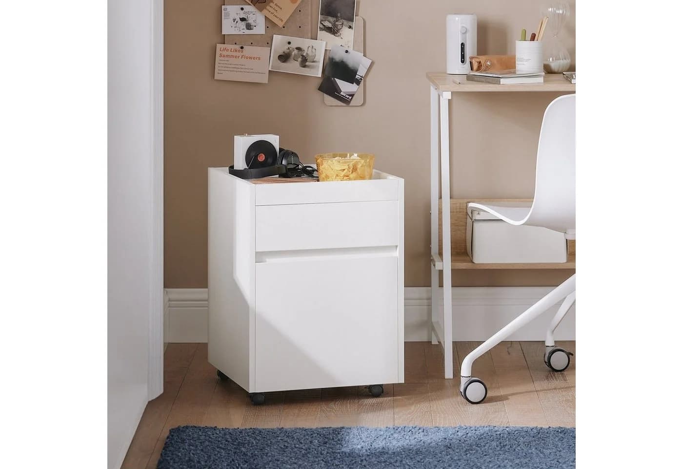 SoBuy Aktenschrank FBT121 Rollcontainer Weiß Modern - Bild 2