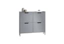 SoBuy Schuhkipper FSR100 mit 4 Klappen Schuhschrank schmal Hellgrau Bild 3