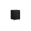 SoBuy Nachttisch FBT115-L Schwarz/Weiß mit 3 Schubladen Modern Bild 1