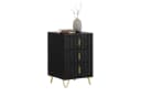 SoBuy Nachttisch FBT115-L Schwarz/Weiß mit 3 Schubladen Modern Bild 3