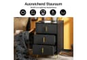 SoBuy Nachttisch FBT115-L Schwarz/Weiß mit 3 Schubladen Modern Bild 4