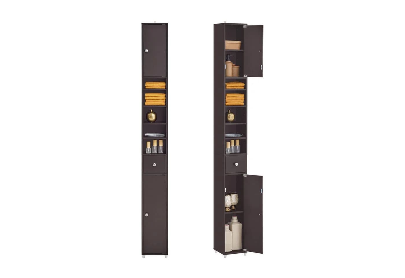 SoBuy Hochschrank BZR34 Wasserabweisend Braun - Bild 2