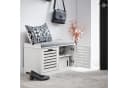 SoBuy Schuhbank FSR23-II Weiß 2 Türen Sitzbank mit Stauraum Bild 5