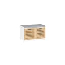 SoBuy Schuhbank FSR23-II Weiß/Natur mit Stauraum und Sitzfläche Bild 1