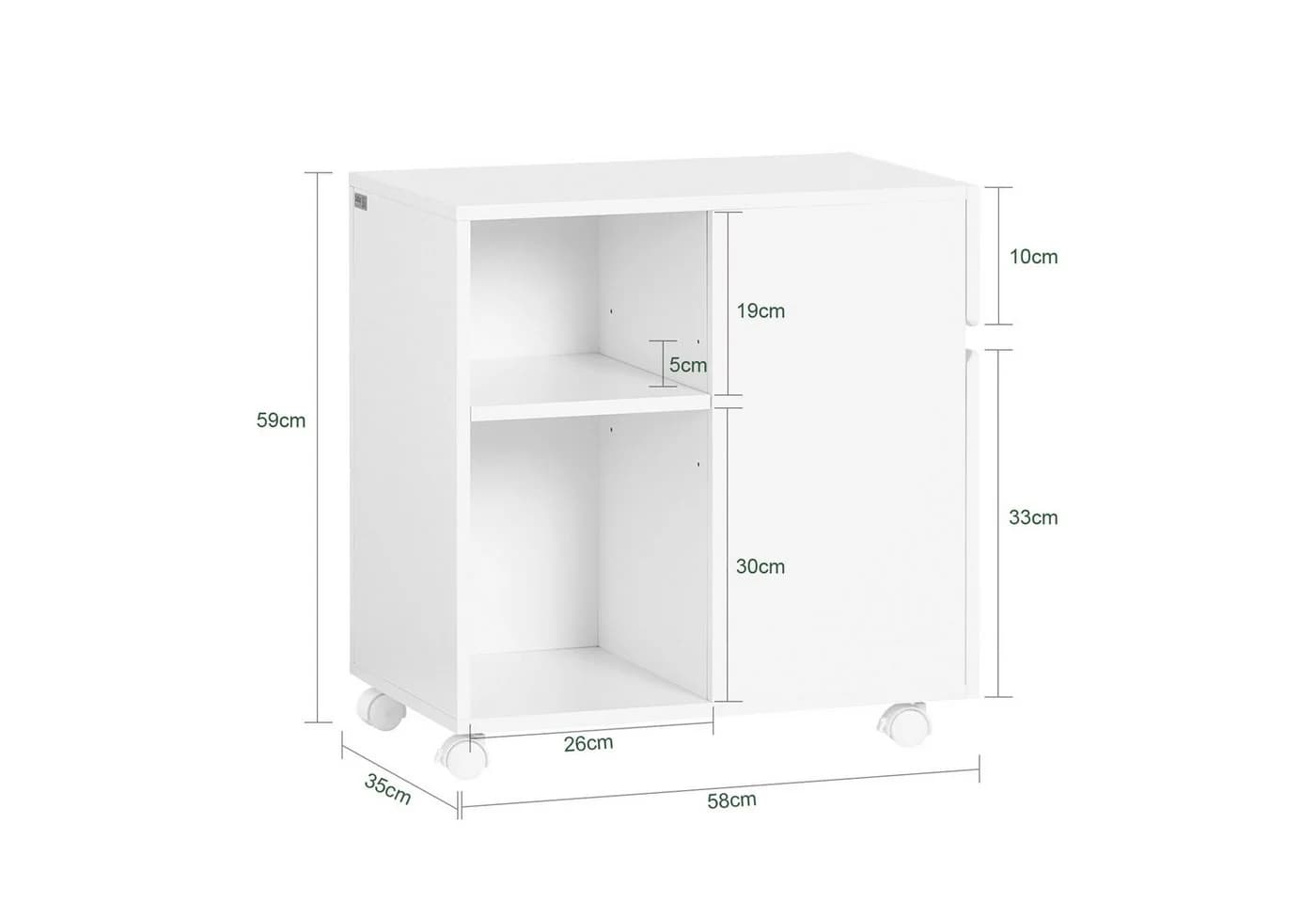 SoBuy Rollcontainer ASK05 Aktenschrank Druckertisch Druckerständer - Bild 5