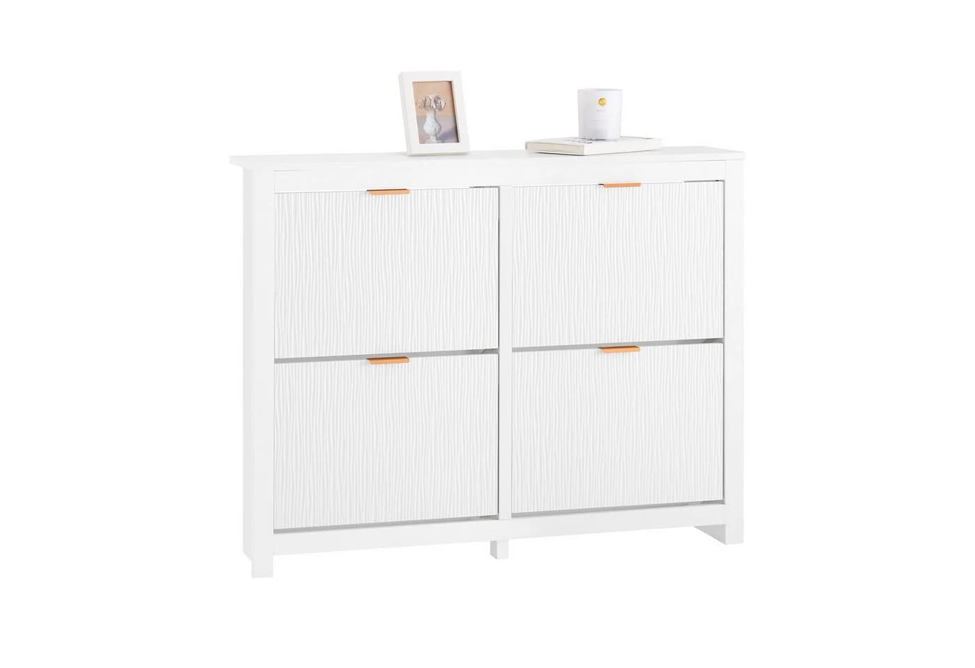 SoBuy Schuhschrank FSR186 Schuhkipper mit 4 Klappen Weiß - Bild 2