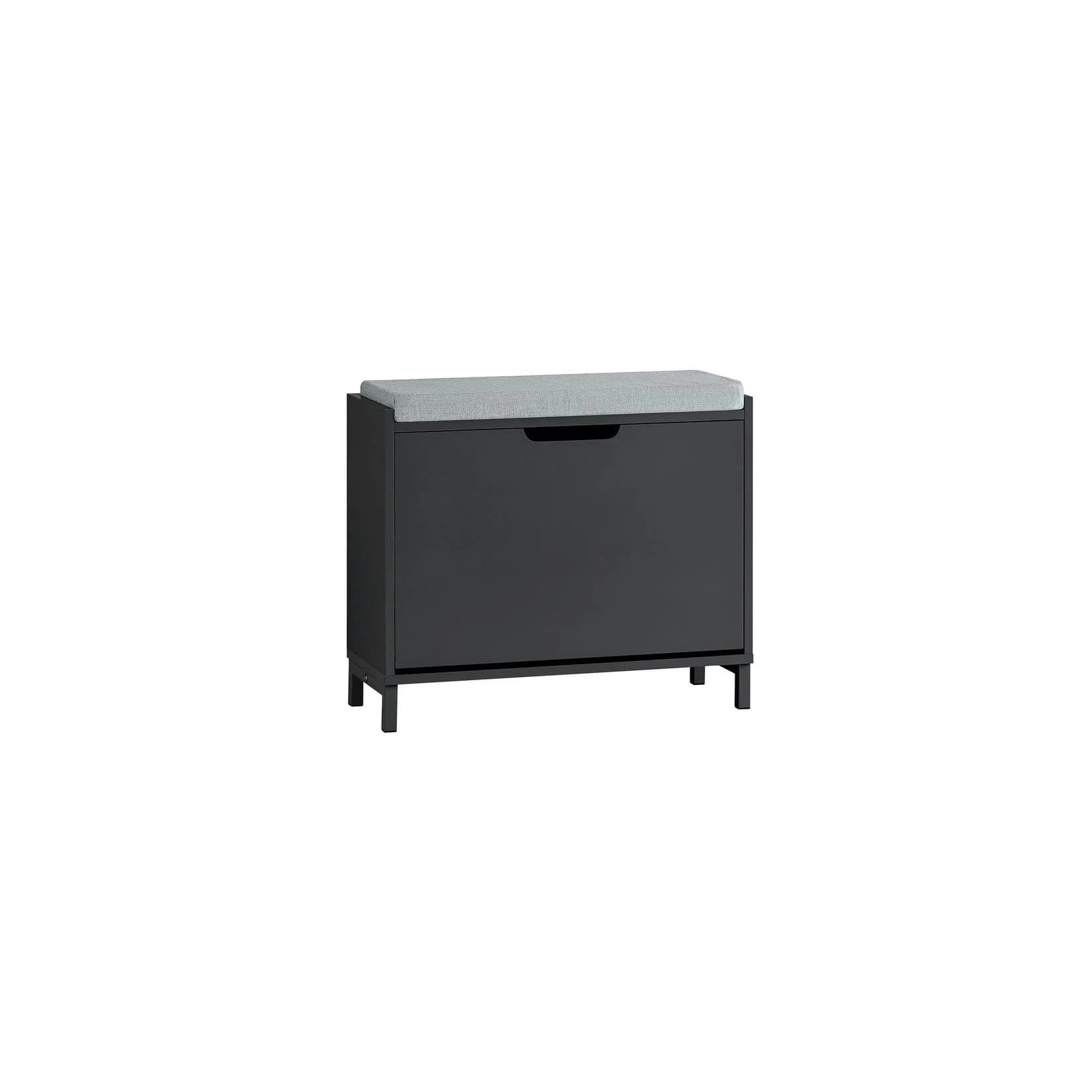 SoBuy Schuhbank Schwarz mit Kippfach - Platzsparender Schuhschrank