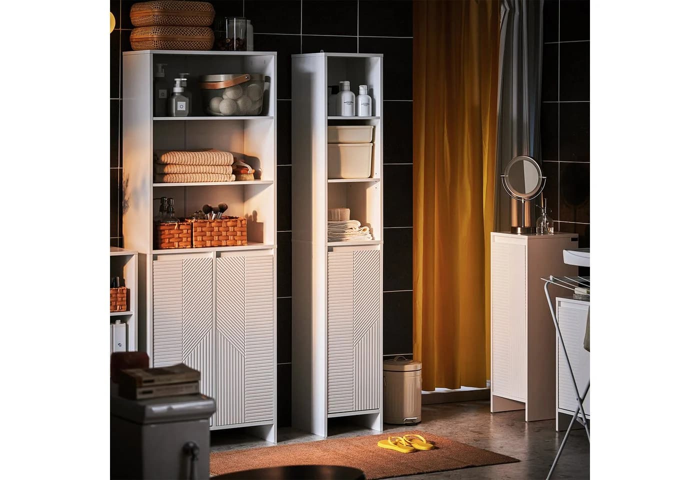 SoBuy Hochschrank BZR158 Weiß Klassisch - Bild 5