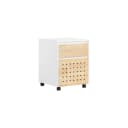 SoBuy Rollcontainer ASK06 Weiß-Natur Moderner Bürowagen mit 2 Schubladen Bild 1