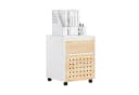 SoBuy Rollcontainer ASK06 Weiß-Natur Moderner Bürowagen mit 2 Schubladen Bild 3