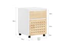 SoBuy Rollcontainer ASK06 Weiß-Natur Moderner Bürowagen mit 2 Schubladen Bild 5