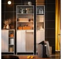 SoBuy Hochschrank BZR155 Weiß mit Wäschekorb Bild 2