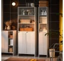 SoBuy Hochschrank BZR155 Weiß mit Wäschekorb Bild 4