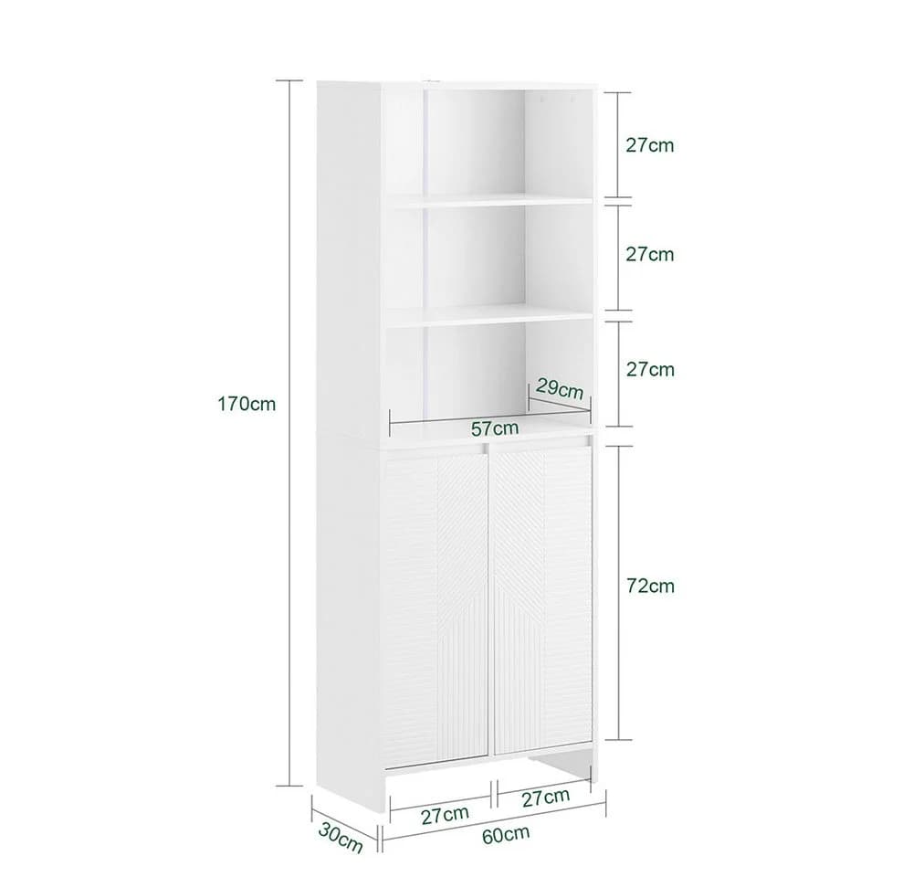 SoBuy Hochschrank BZR155 Weiß mit Wäschekorb - Bild 5