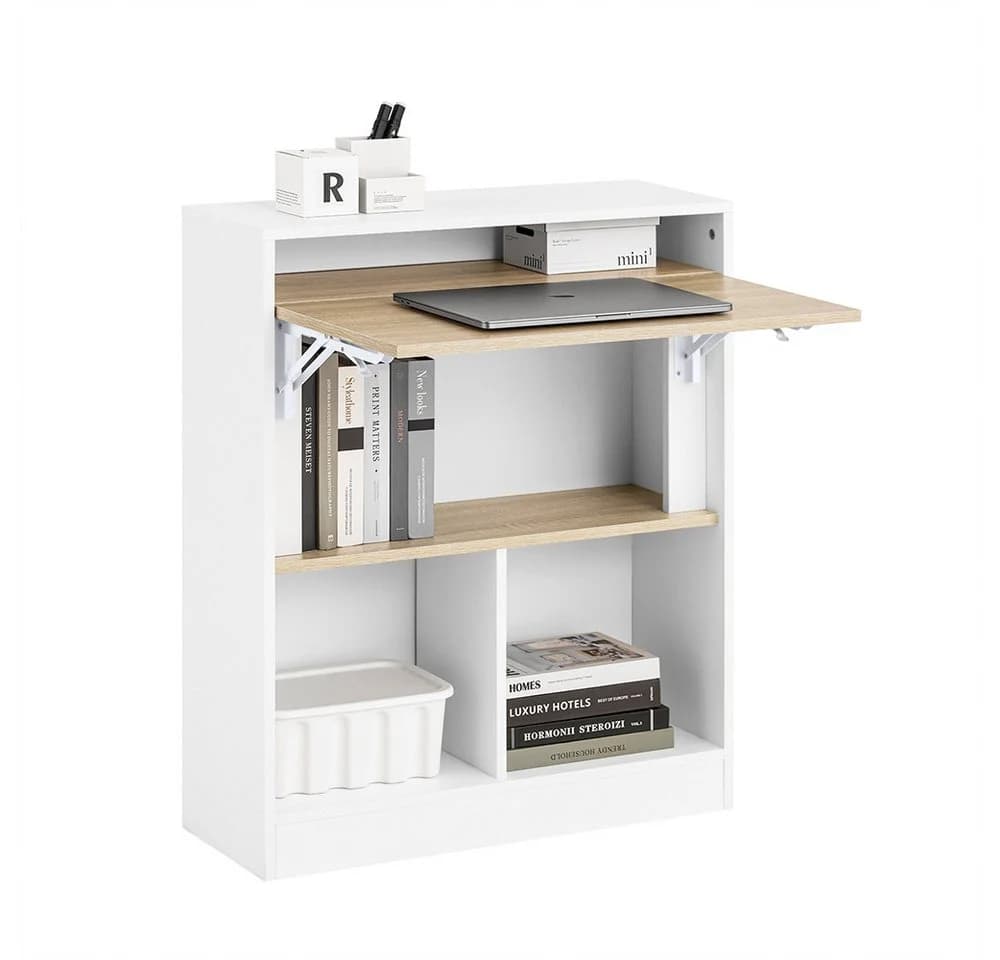 SoBuy Klapptisch FWT104 Weiß-Natur mit Klappbarer Arbeitsfläche - Bild 2