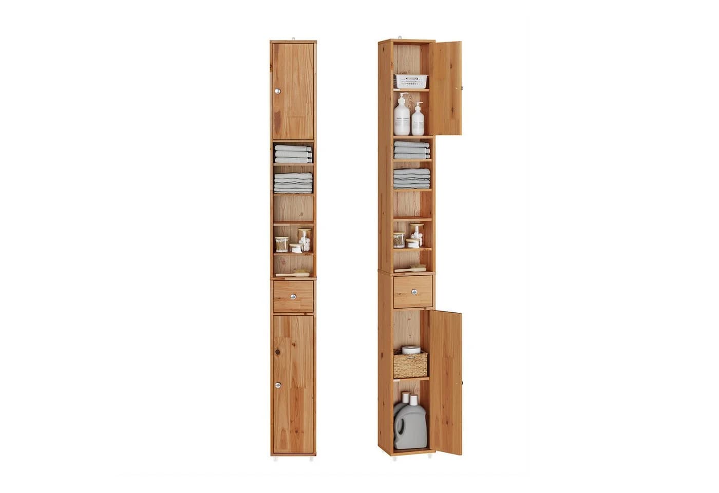 SoBuy Hochschrank BZR34 Badschrank schmal Badezimmermöbel - Bild 2