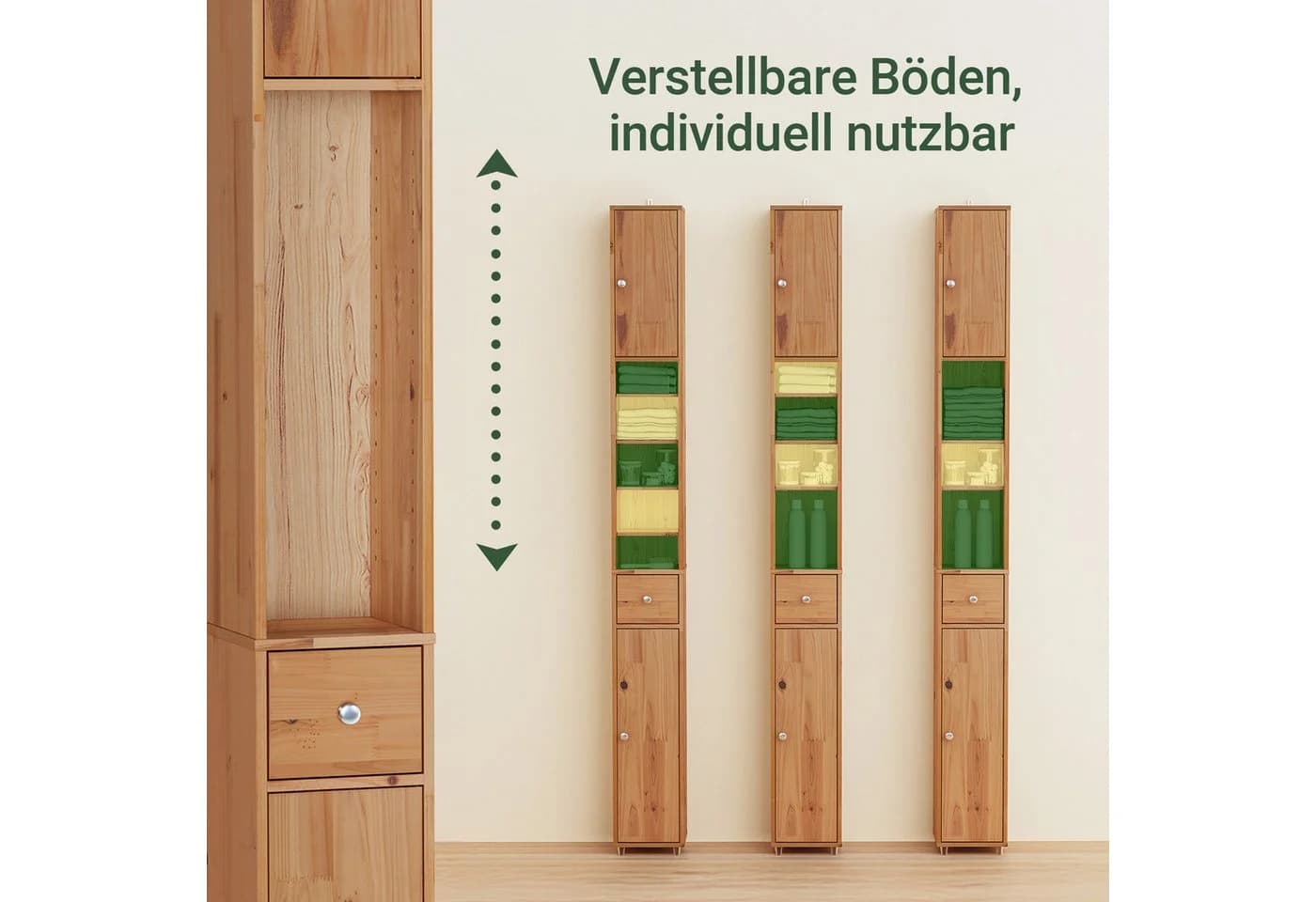 SoBuy Hochschrank BZR34 Badschrank schmal Badezimmermöbel - Bild 3
