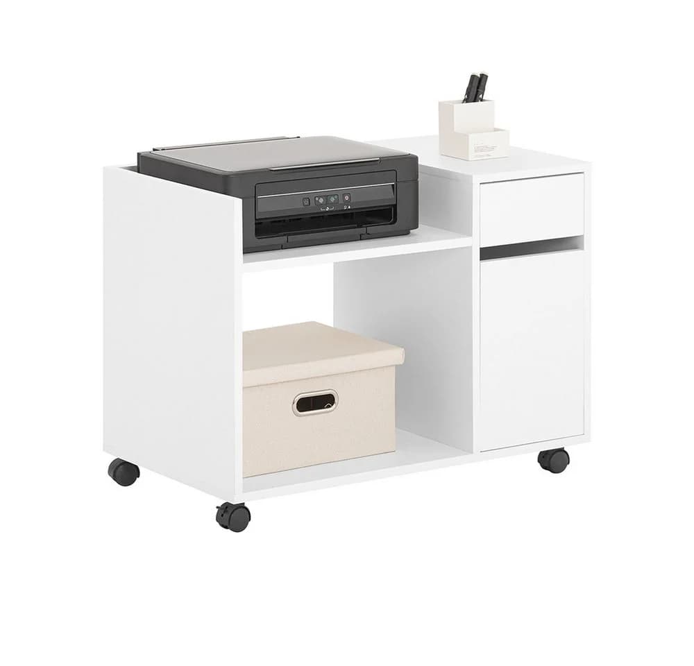 SoBuy Aktenschrank ASK02 Weiß mit Rollen und Schublade - Bild 3