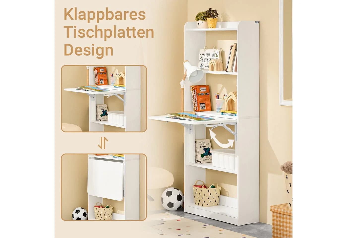 SoBuy Schreibtisch FWT92-H, Klapptisch Weiß - Bild 2
