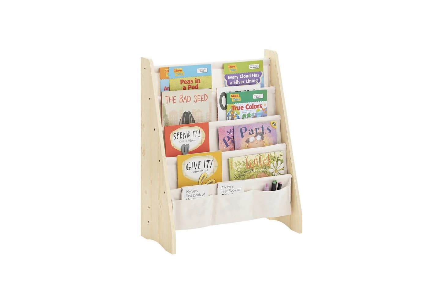 SoBuy Bücherregal KMB50 Kinder-Bücherregal Hängefächerregal mit 4 Ablagefächern - Bild 3