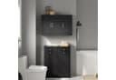 SoBuy Hängeschrank FRG231-L Weiß/Schwarz 3 Türen Bild 1