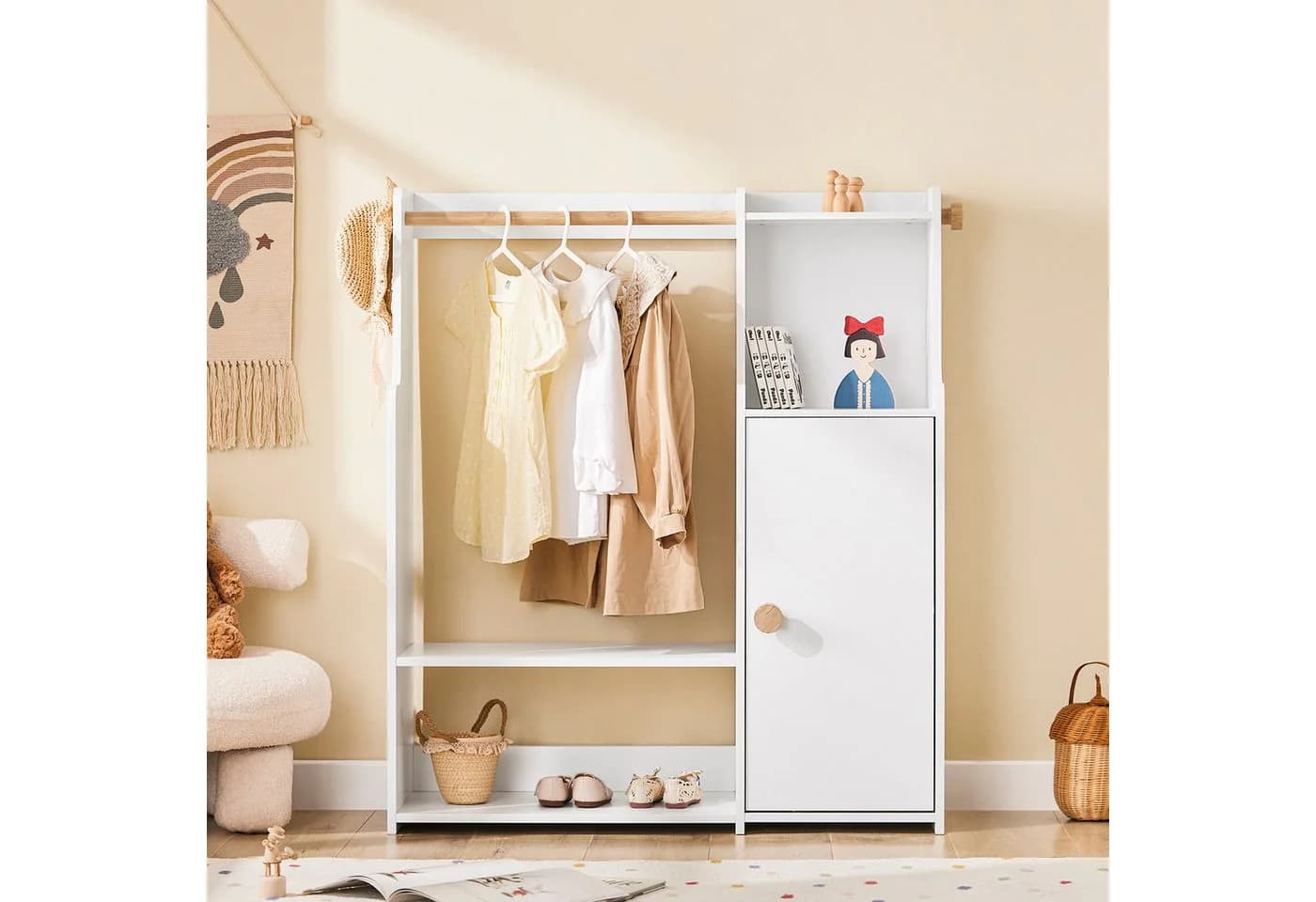 SoBuy Kinderkleiderschrank KMB110 Weiß Modern - Bild 2