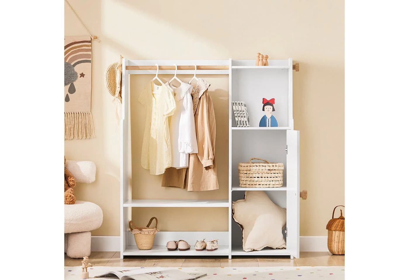 SoBuy Kinderkleiderschrank KMB110 Weiß Modern - Bild 4