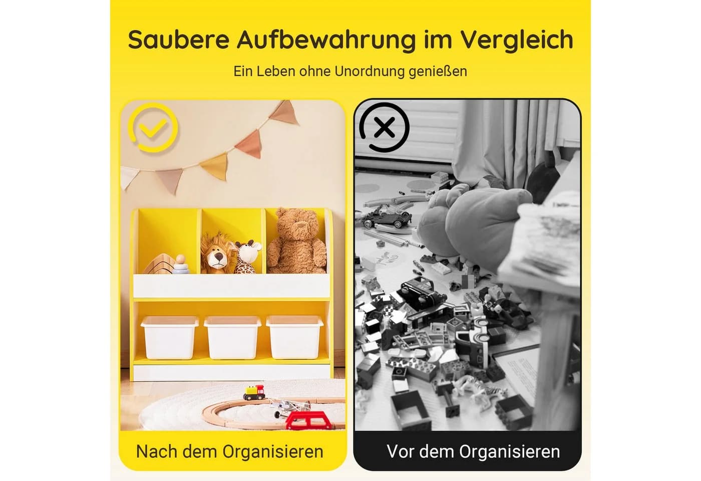 SoBuy Kinderregal KMB107 Bücherregal mit 3 Körben - Bild 3
