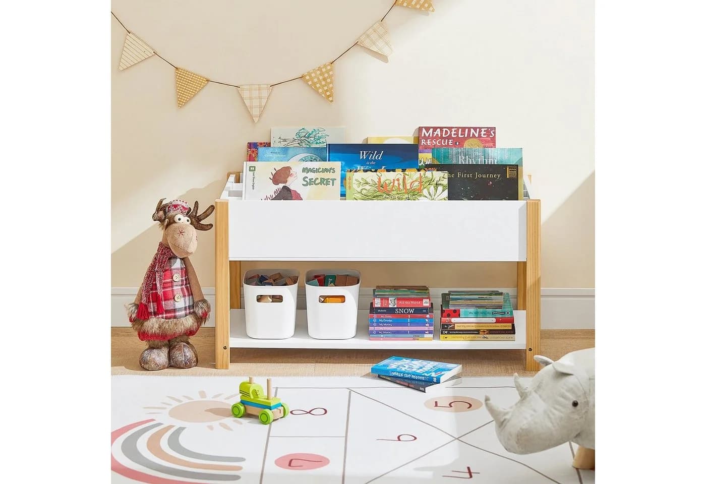 SoBuy Bücherregal KMB35 Kinderregal Weiß/Natur - Bild 3