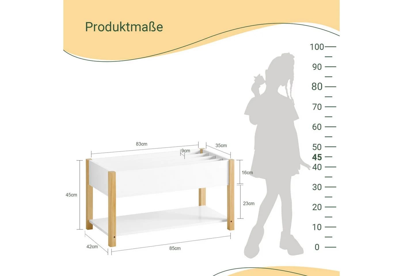 SoBuy Bücherregal KMB35 Kinderregal Weiß/Natur - Bild 4