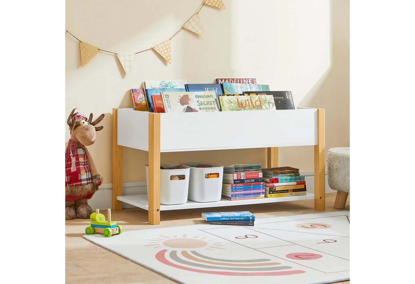SoBuy Bücherregal KMB35 Kinderregal Weiß/Natur - Bild 5