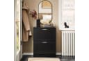 SoBuy Schuhschrank FSR137 Schwarz mit 2 Klappen Bild 2