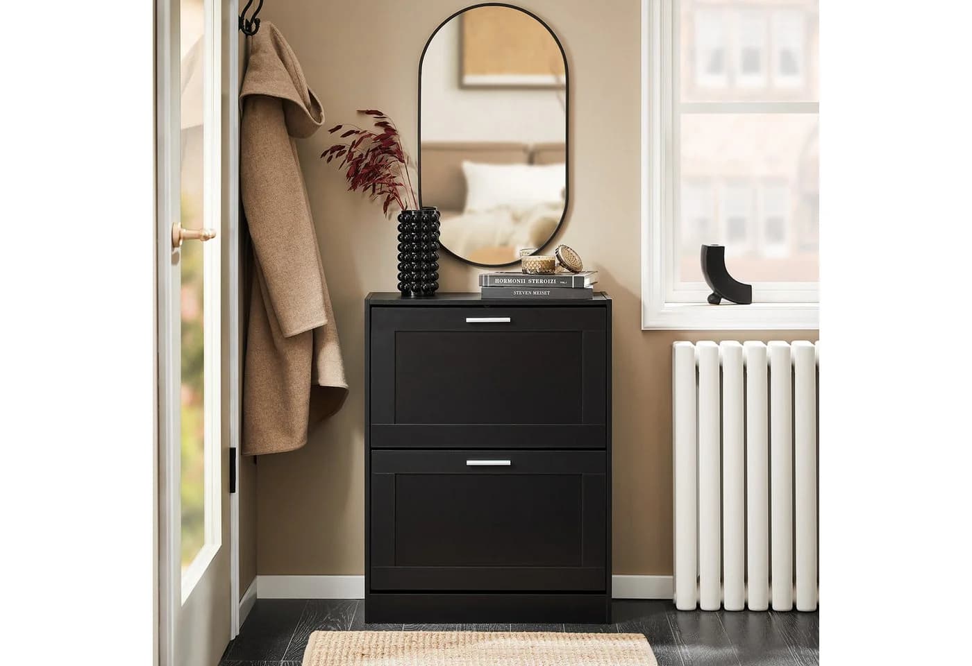 SoBuy Schuhschrank FSR137 Schwarz mit 2 Klappen - Bild 2