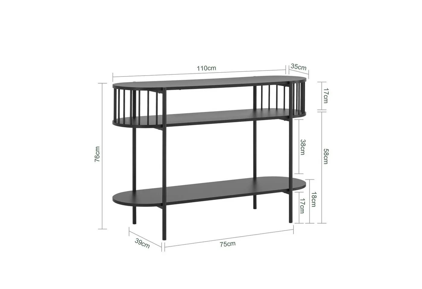 SoBuy Konsolentisch DE-FSB90 Schwarz Metall MDF - Bild 5