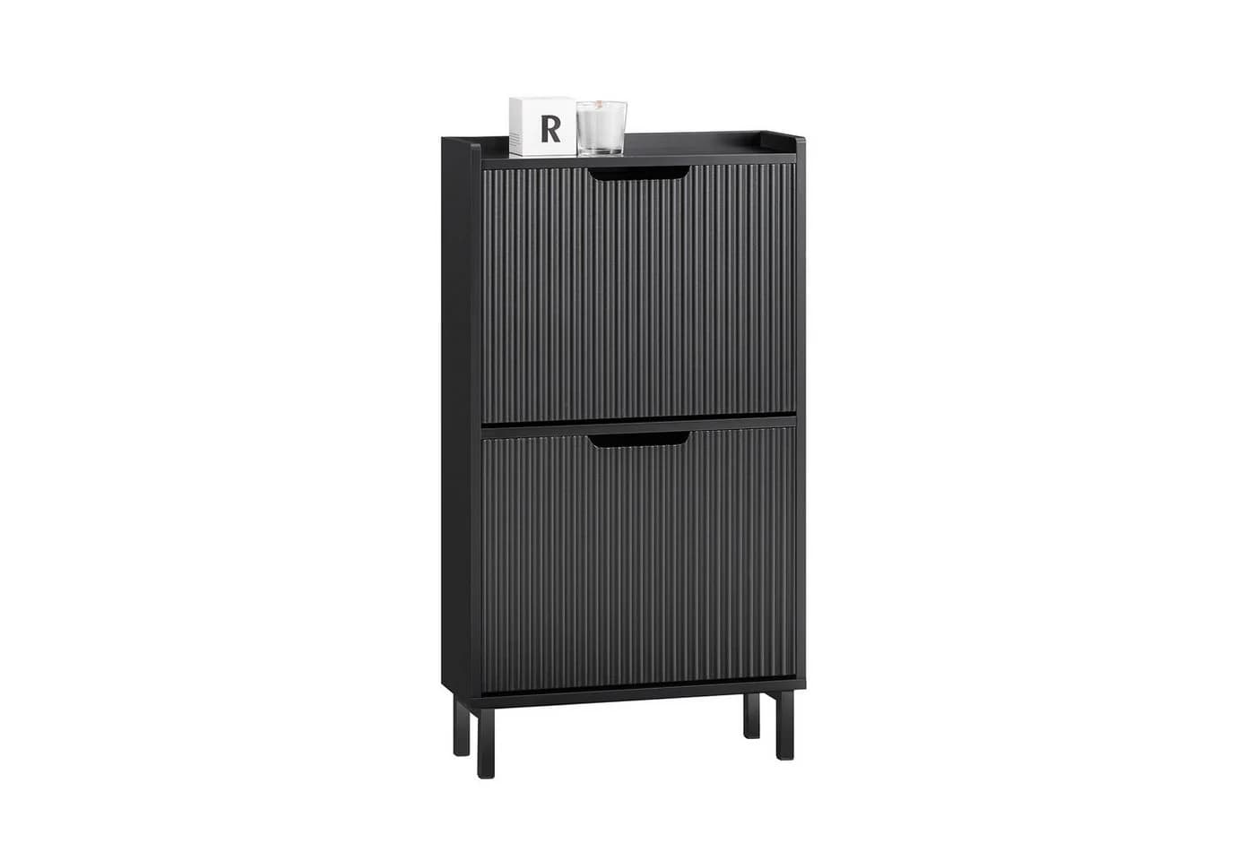 SoBuy Schuhkipper DE-FSR177 Schuhschrank Weiß/Schwarz mit 2/3/4 Klappen - Bild 2