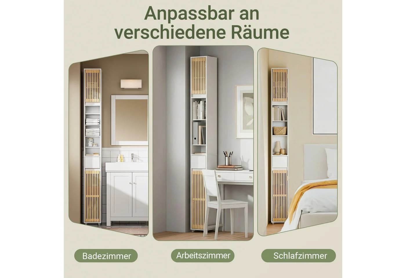 SoBuy Hochschrank BZR34 Weiß Schmal Badezimmer - Bild 2