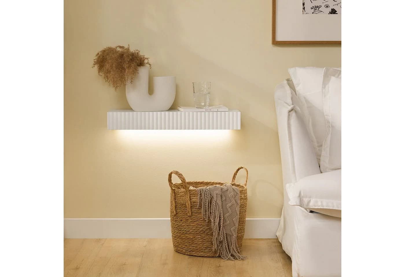 SoBuy Wandregal FHK38 Schweberegal mit Schublade LED-Bewegungssensor-Licht - Bild 2