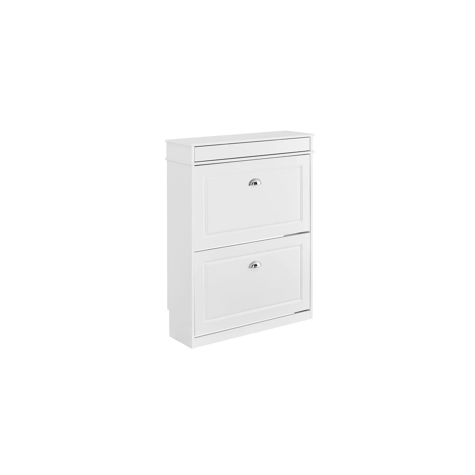 SoBuy Schuhschrank Weiß mit 1 Schublade 75x96x24cm