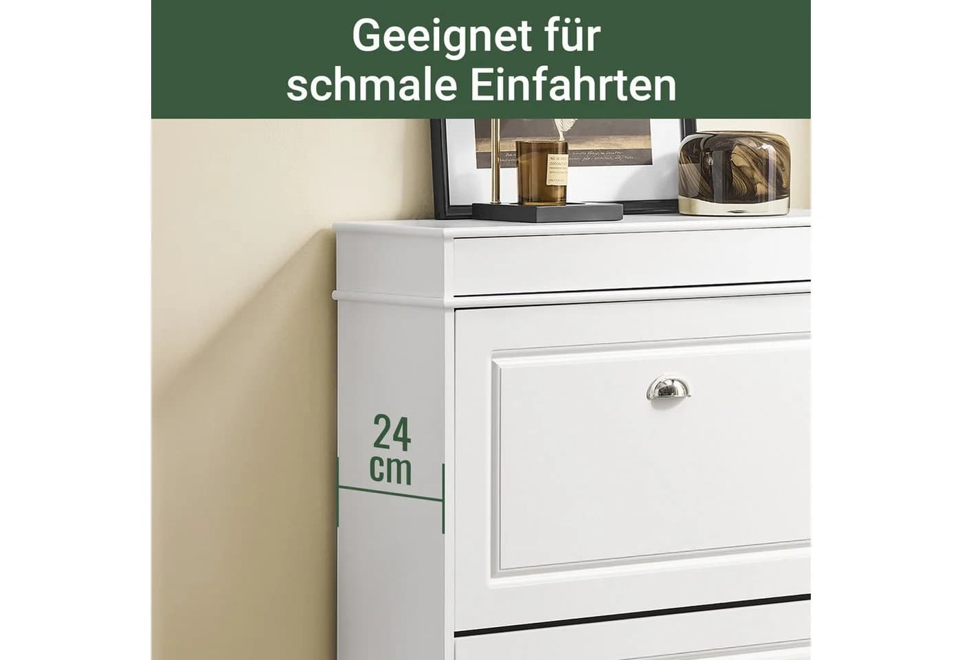 SoBuy Schuhschrank Weiß mit 1 Schublade 75x96x24cm - Bild 5