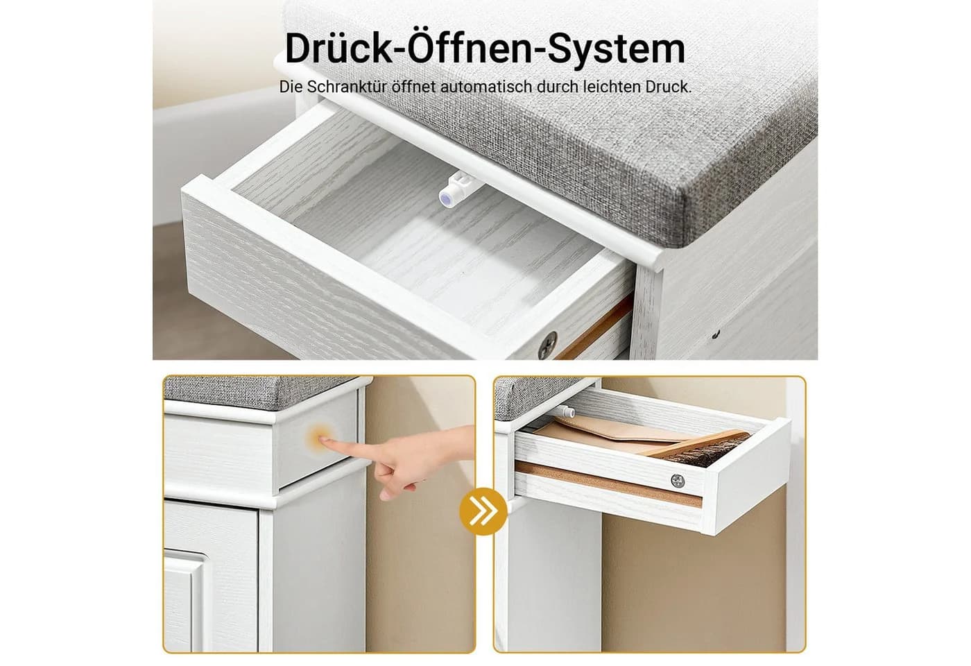 SoBuy Schuhschrank Schuhkipper Schuhregal Schuhbank mit Klappen - Bild 4